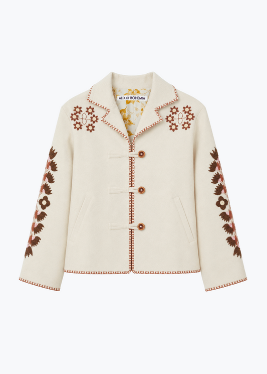 alix of bohemia womens embroidered Western Cactus Silk Jacket