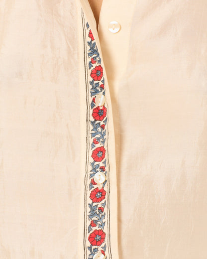 alix of bohemia womens floral printed Dana Roseband Silk Shirt