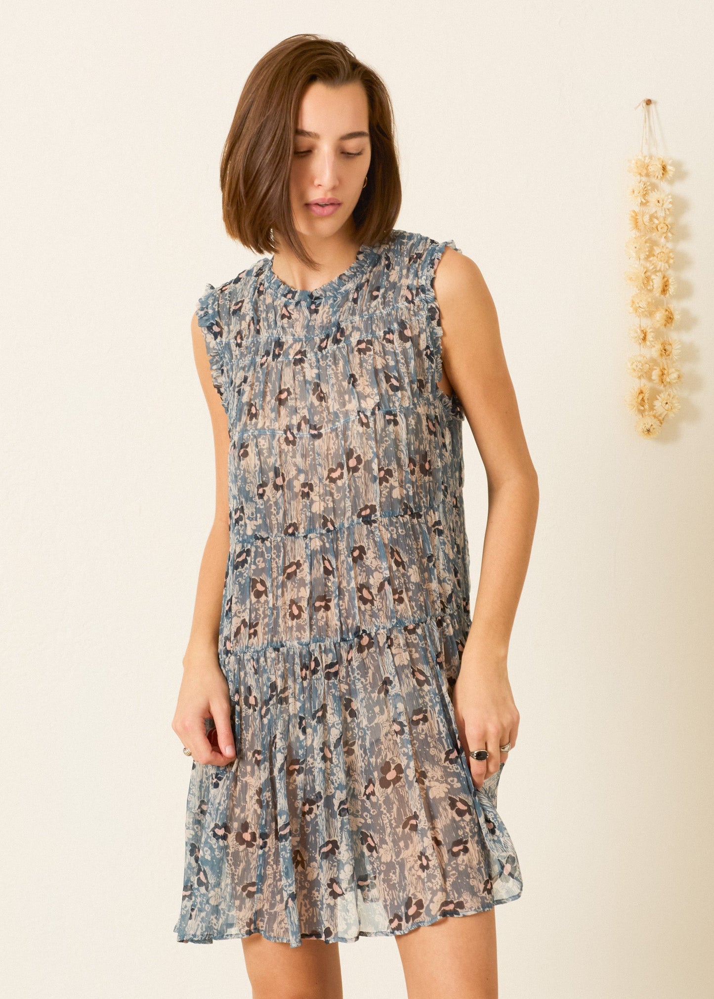 person wearing alix of bohemia womens printed Jule Water Flower Dress