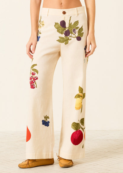 person wearing alix of bohemia womens printed Paige Nine Fruit Pant