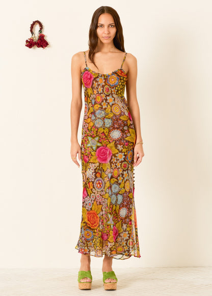 person wearing alix of bohemia womens printed viscose Athens Bloom Mirage Dress