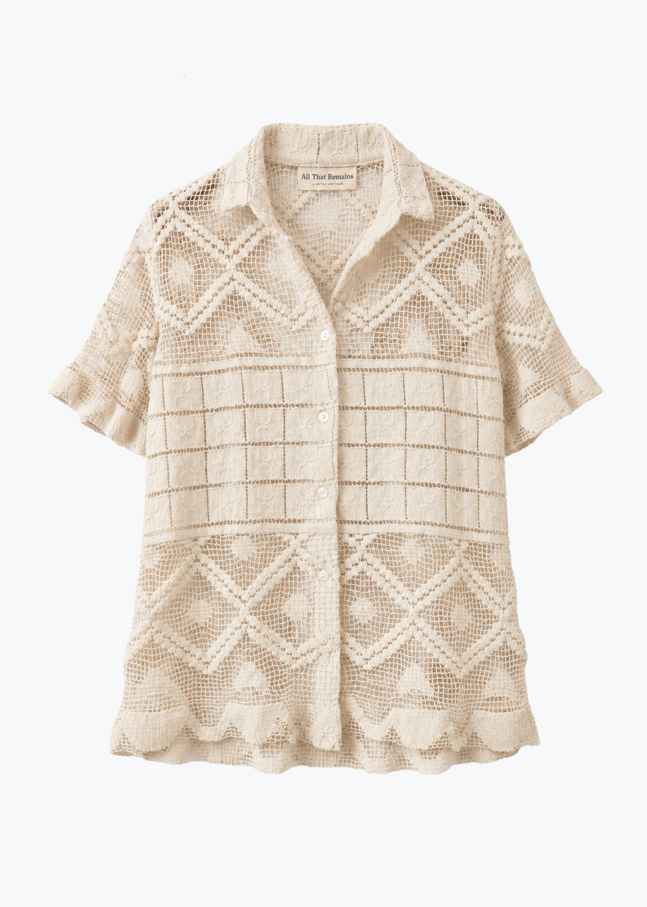 all that remains ivory cotton lace Leaha Shirt