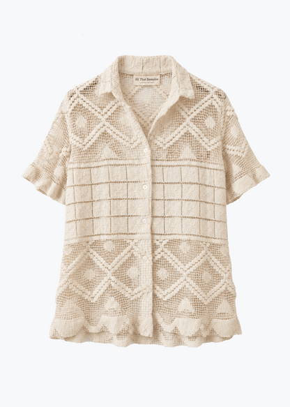 all that remains ivory cotton lace Leaha Shirt