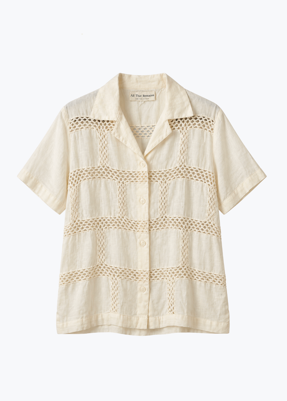 all that remains womens Beatrice Linen Patchwork Top