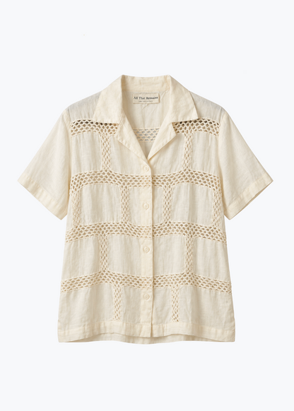 all that remains womens Beatrice Linen Patchwork Top