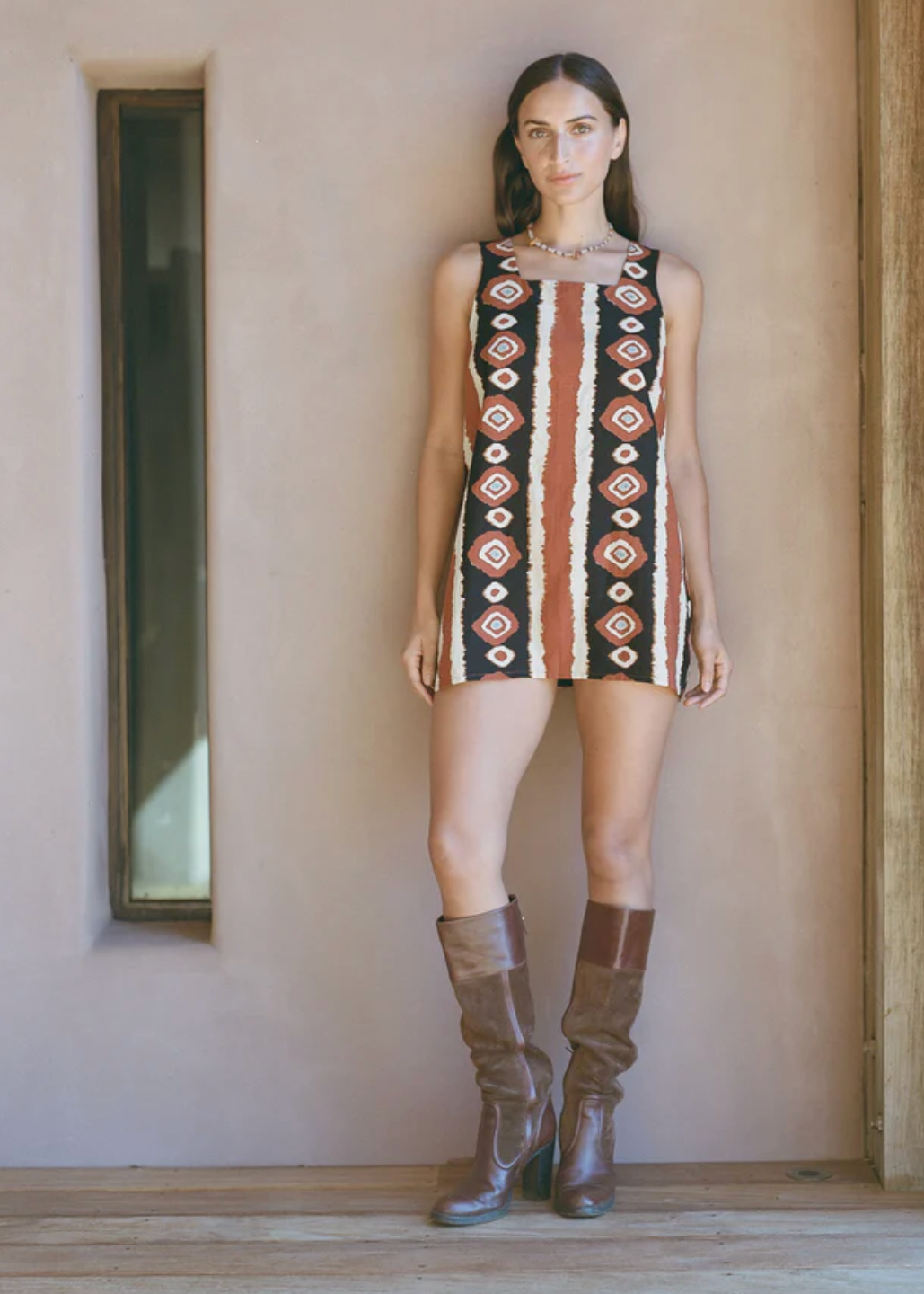 person wearing all that remains womens Nera Ikat Dress