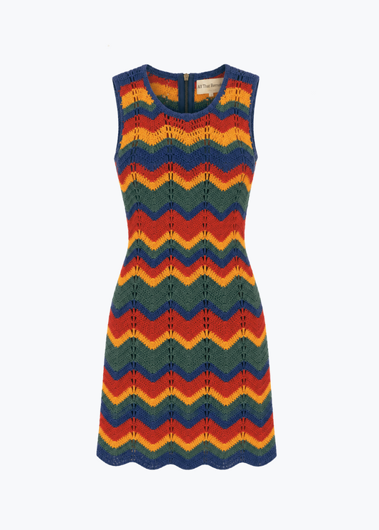 all that remains womens crochet knit multicolor Juni Dress