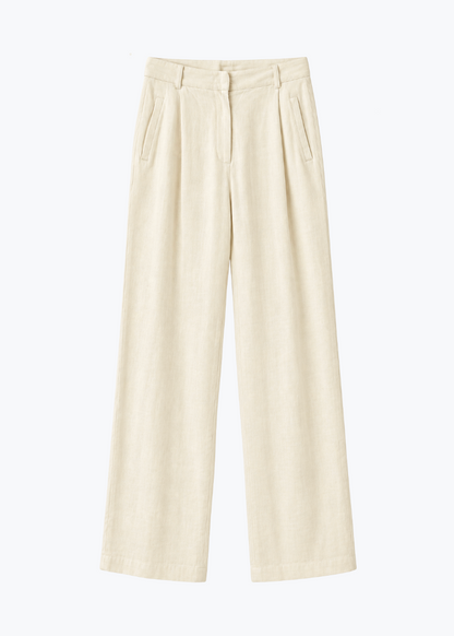 all that remains womens ivory linen Cairo Pant