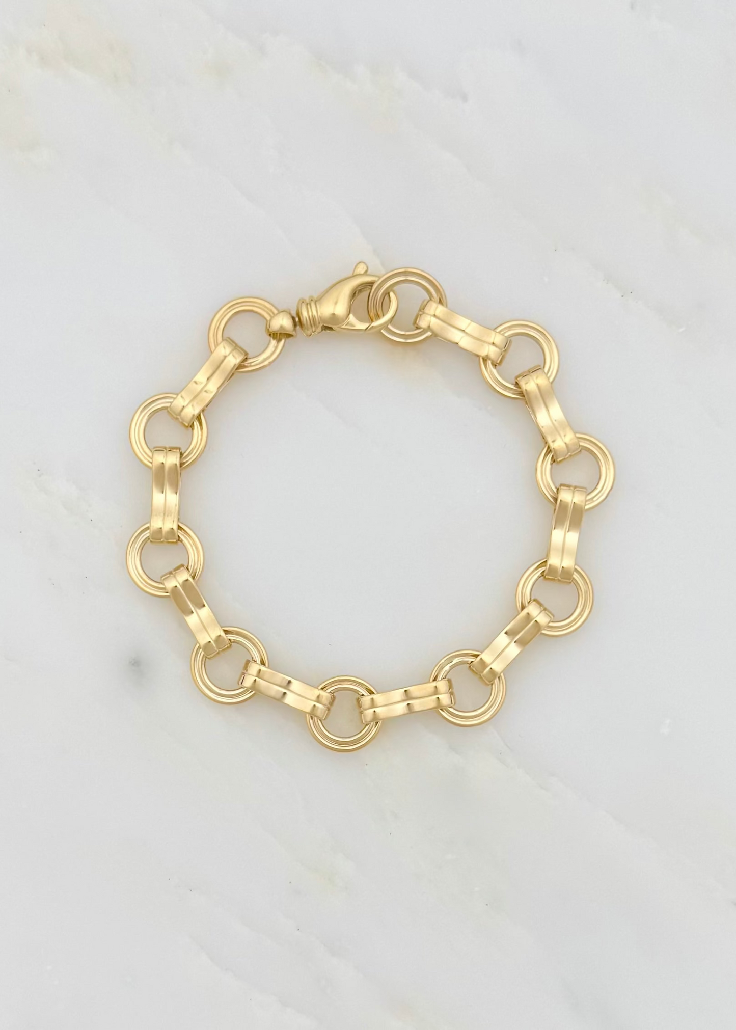 azlee fine jewelry 18k yellow gold Robust Motif Bracelet