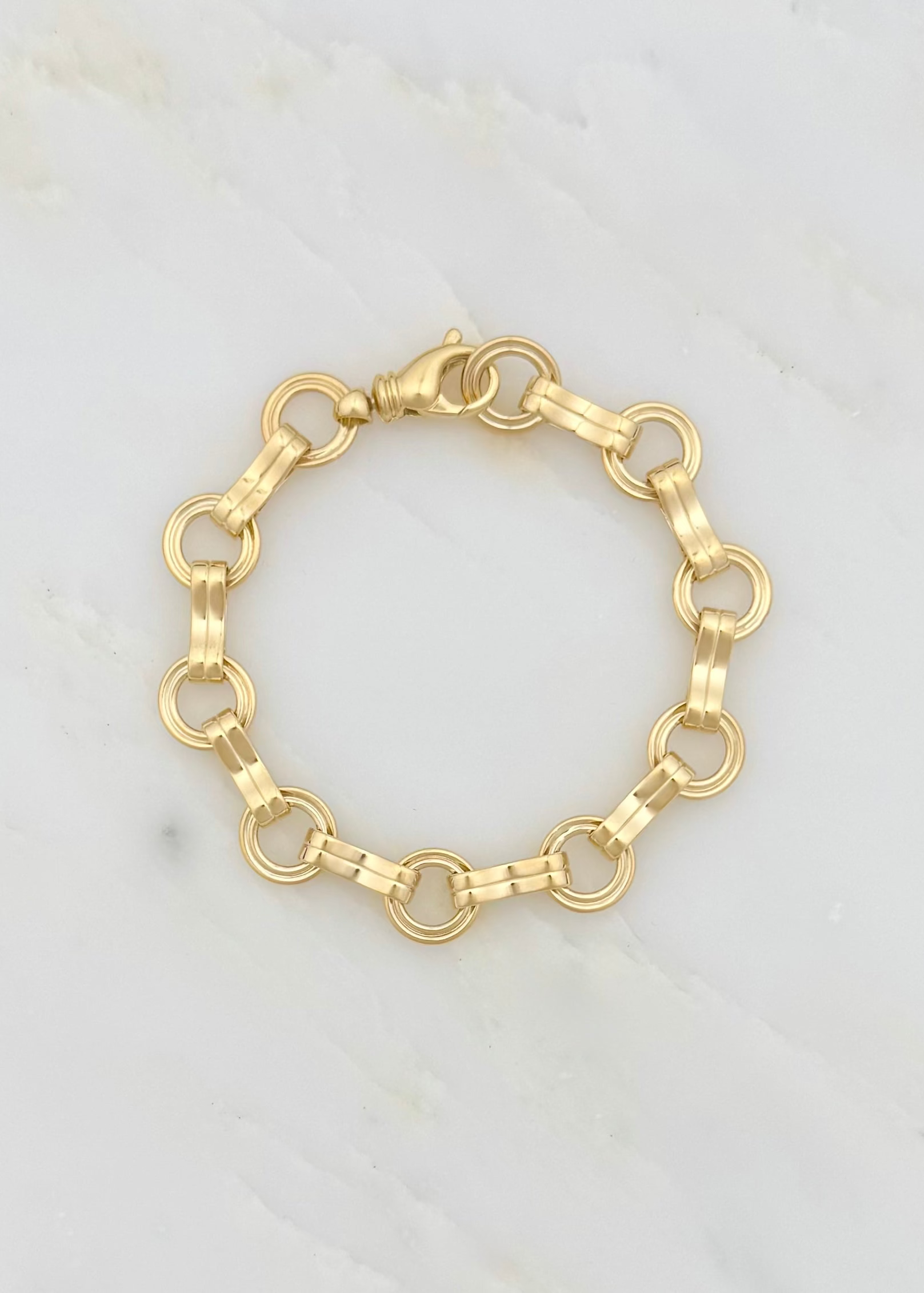 azlee fine jewelry 18k yellow gold Robust Motif Bracelet