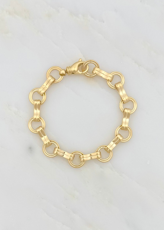 azlee fine jewelry 18k yellow gold Robust Motif Bracelet