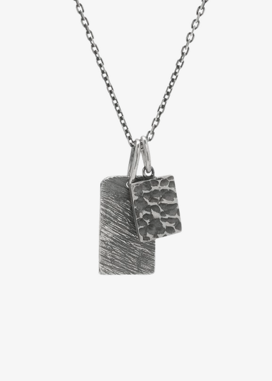 buck palmer mens sterling silver cable chain Dog Tag Necklace