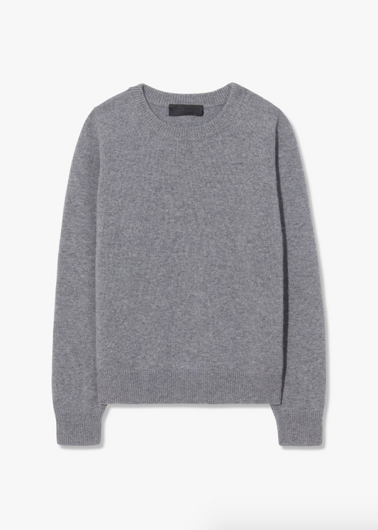Nora Cashmere Sweater in Medium Grey Melange