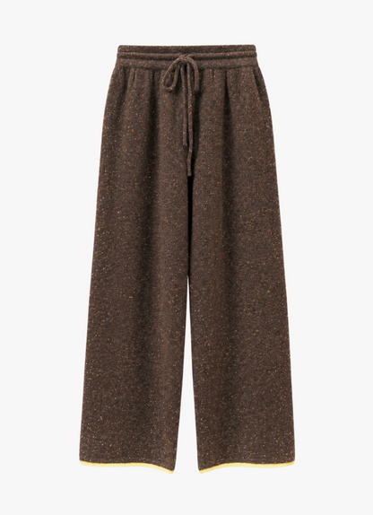 calle del mar Donegal Tipped Cashmere Joggers in Chocolate