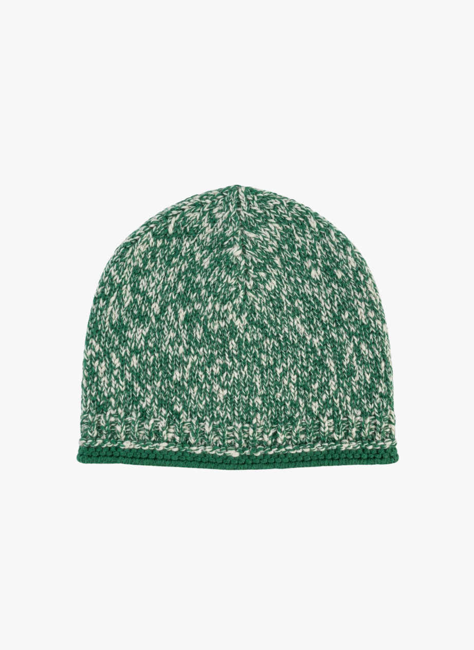 calle del mar Slub Marl Cashmere Beanie in Clover