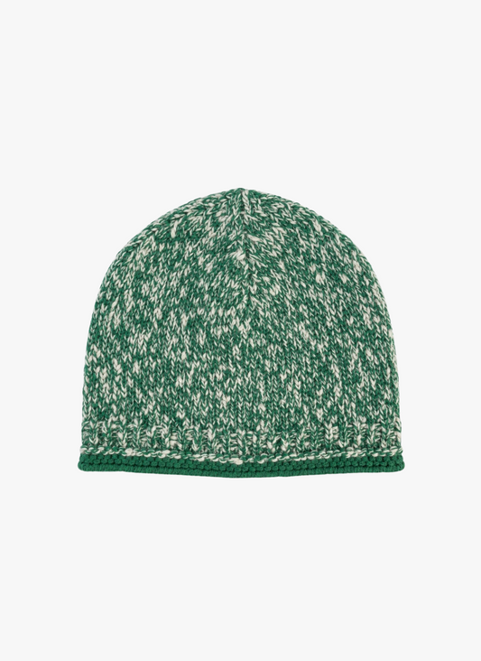 calle del mar Slub Marl Cashmere Beanie in Clover