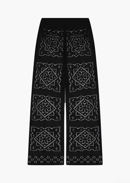 calle del mar viscose Handkerchief Pants in Black