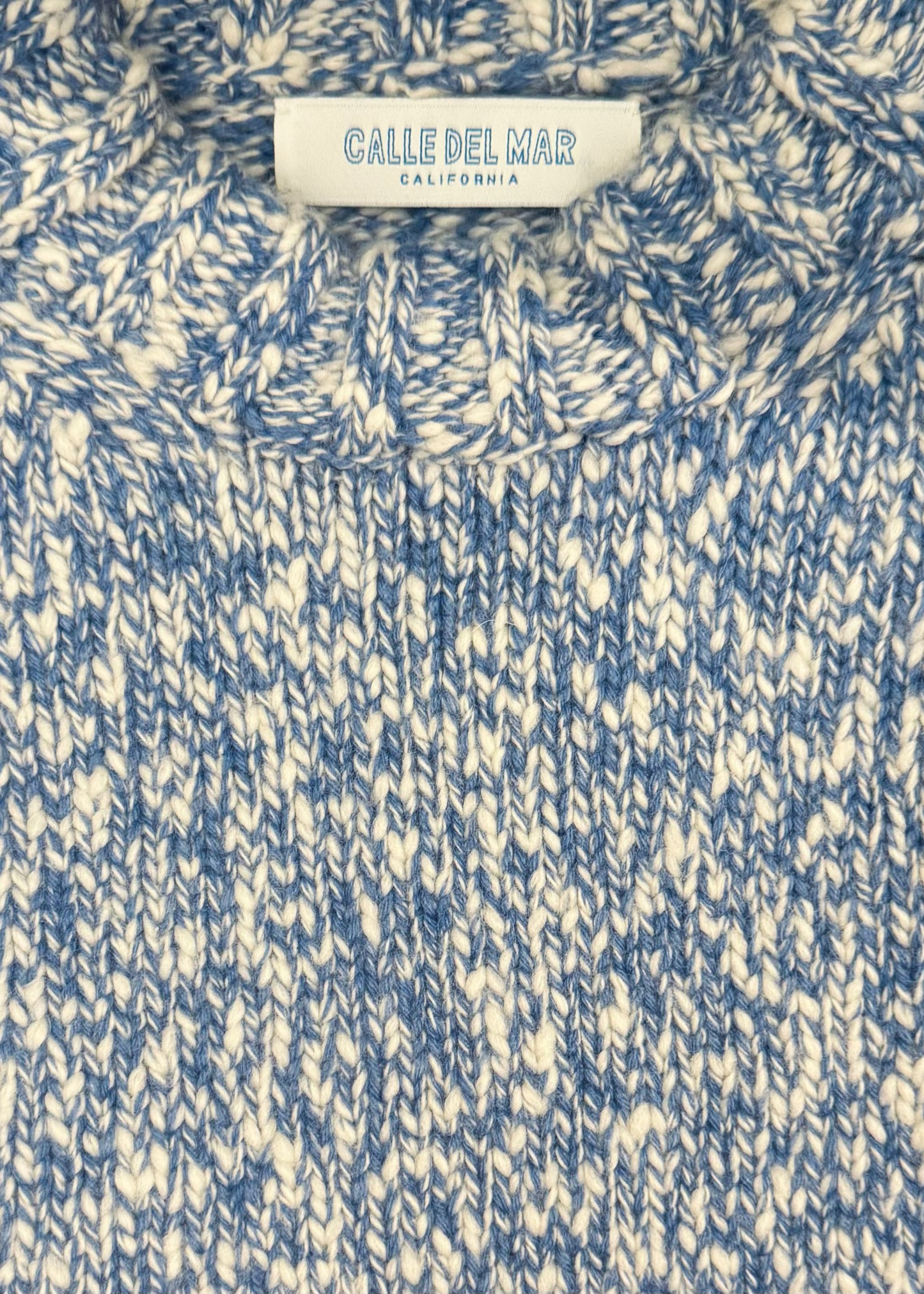 calle del mar womens Slub Marl Cashmere Crew sweater in Linseed