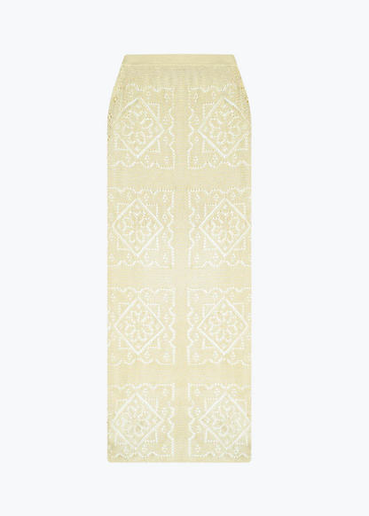calle del mar womens viscose Handkerchief Skirt in Custard yellow