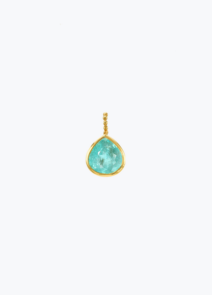 camille beinhorn fine jewelry 22k yellow gold One-of-a-Kind Paraiba Tourmaline Bezel Pendant