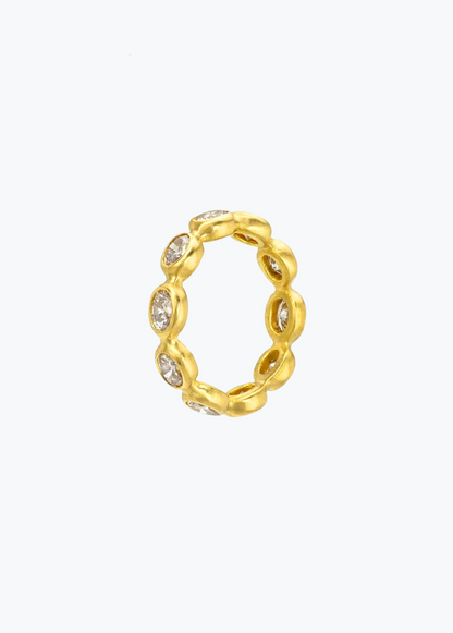 camille beinhorn fine jewelry 22k yellow gold champagne diamond Infiniti eternity Band