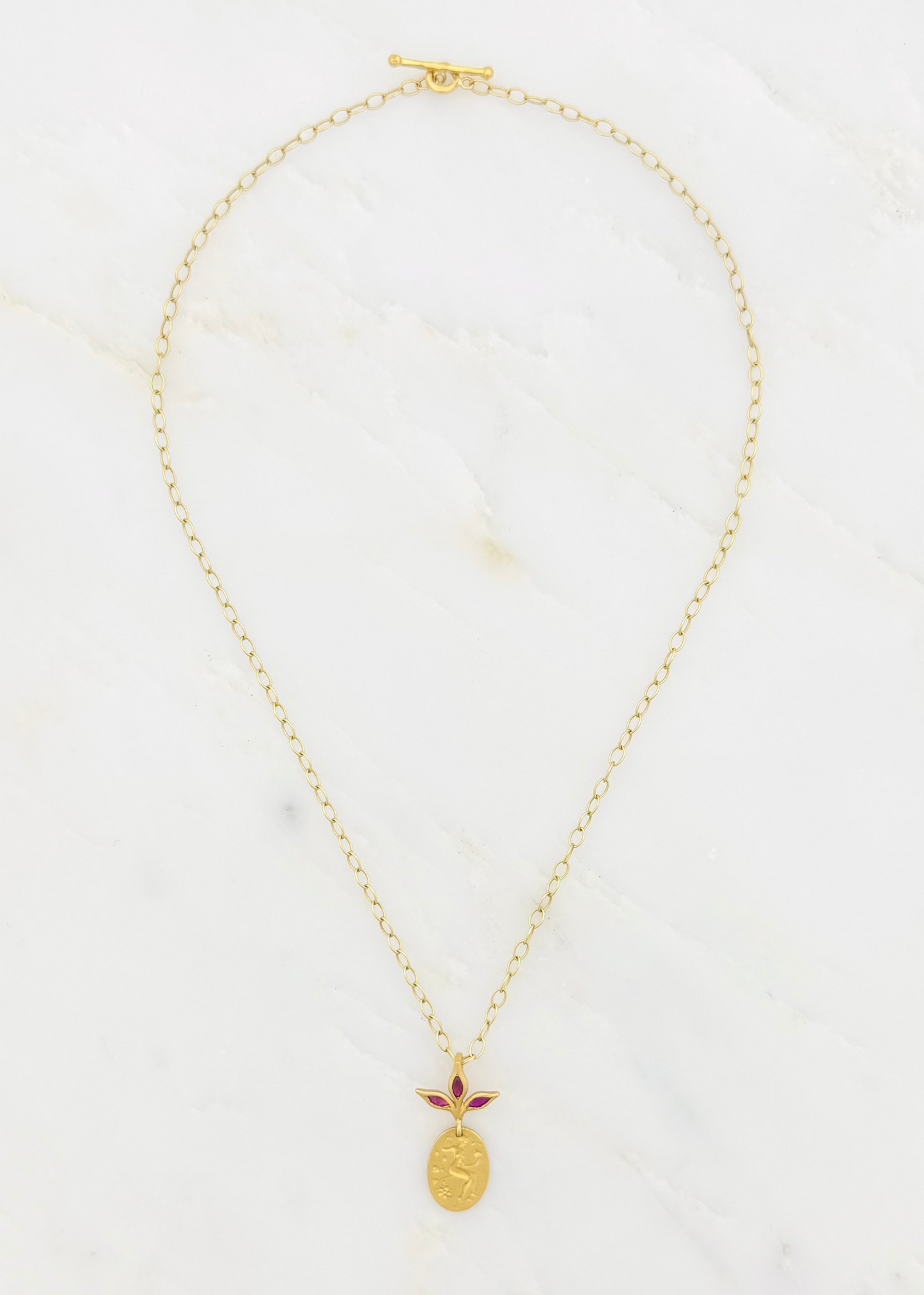 cathy waterman fine jewelry 22k yellow gold Ruby Goddess Charm