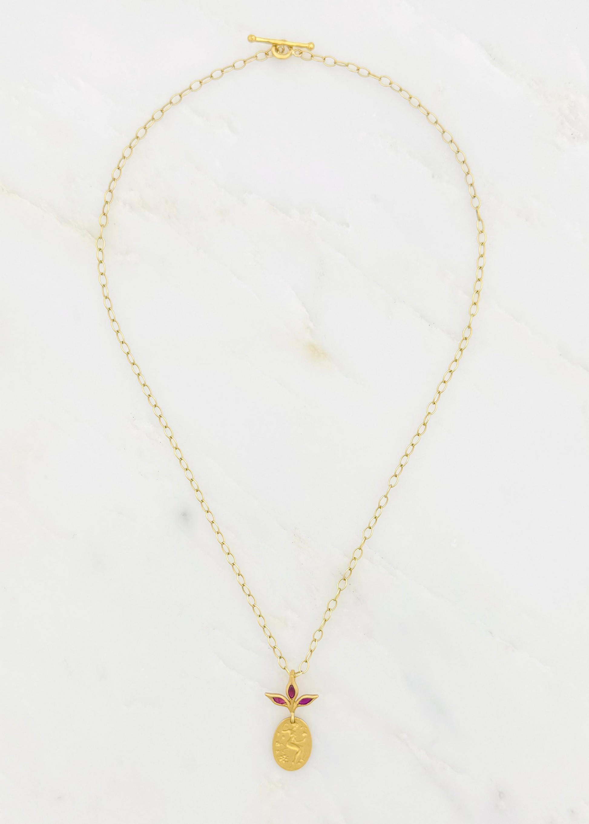 cathy waterman fine jewelry 22k yellow gold Ruby Goddess Charm