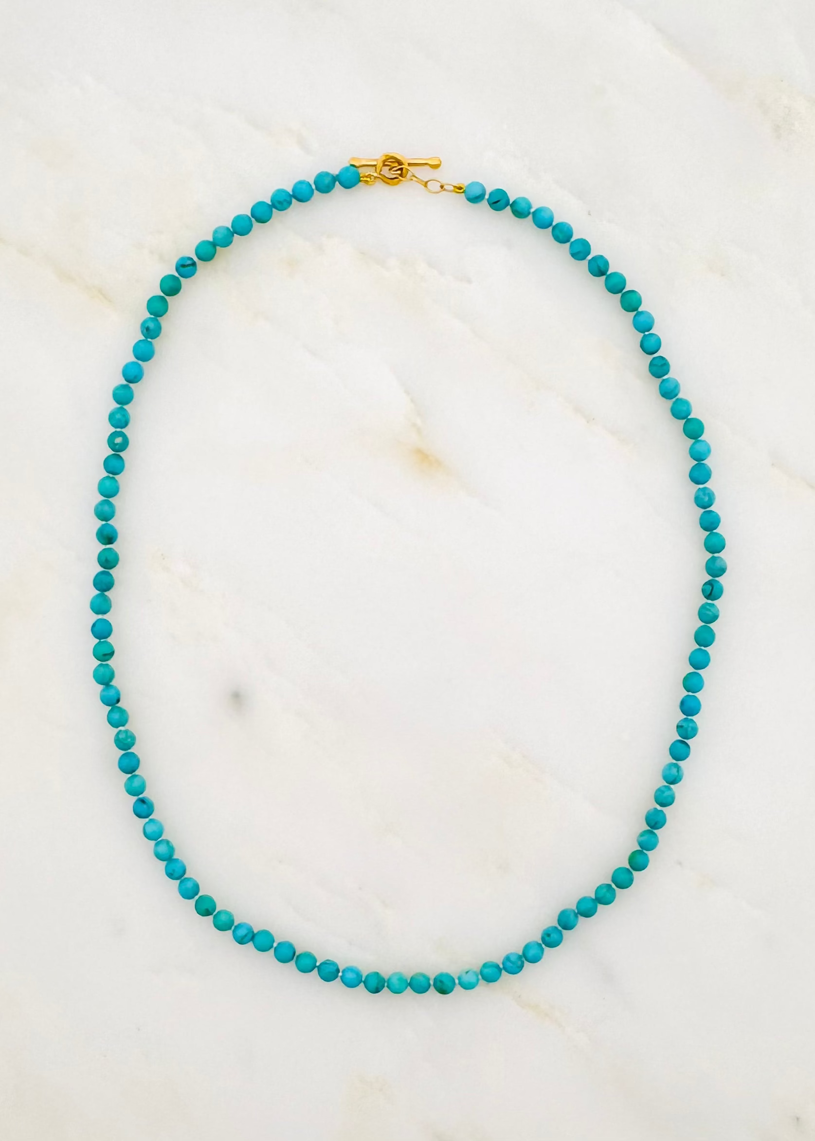 cathy waterman fine jewelry 22k yellow gold kingman Turquoise Beaded Necklace