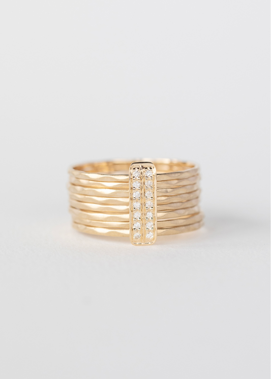 celin daoust fine jewelry 14k yellow gold Multi Band Diamond Ring