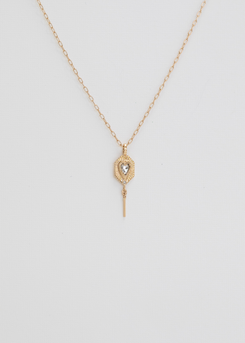 celine daoust 14k yellow gold fine jewelry Diamond Heart Gold Plate Necklace