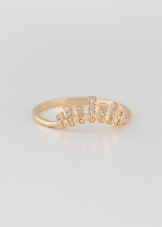 celine daoust fine jewelry 14k yellow gold Irregular Crown & Diamonds Ring