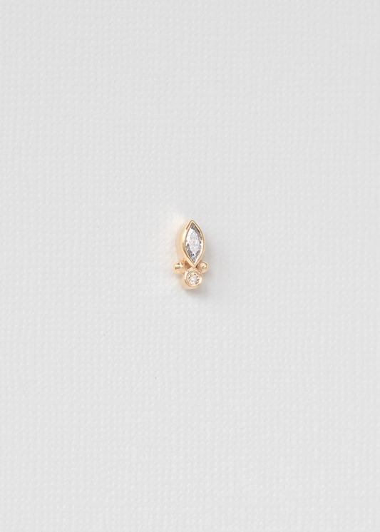 celine daoust fine jewelry 14k yellow gold Marquise Diamond Single Earring