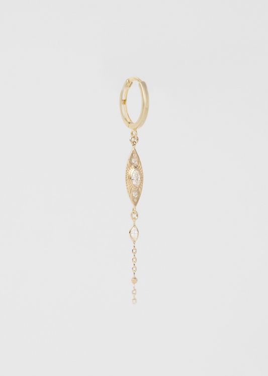 celine daoust fine jewelry 14k yellow gold Sun Eye Chain (Single Earring)