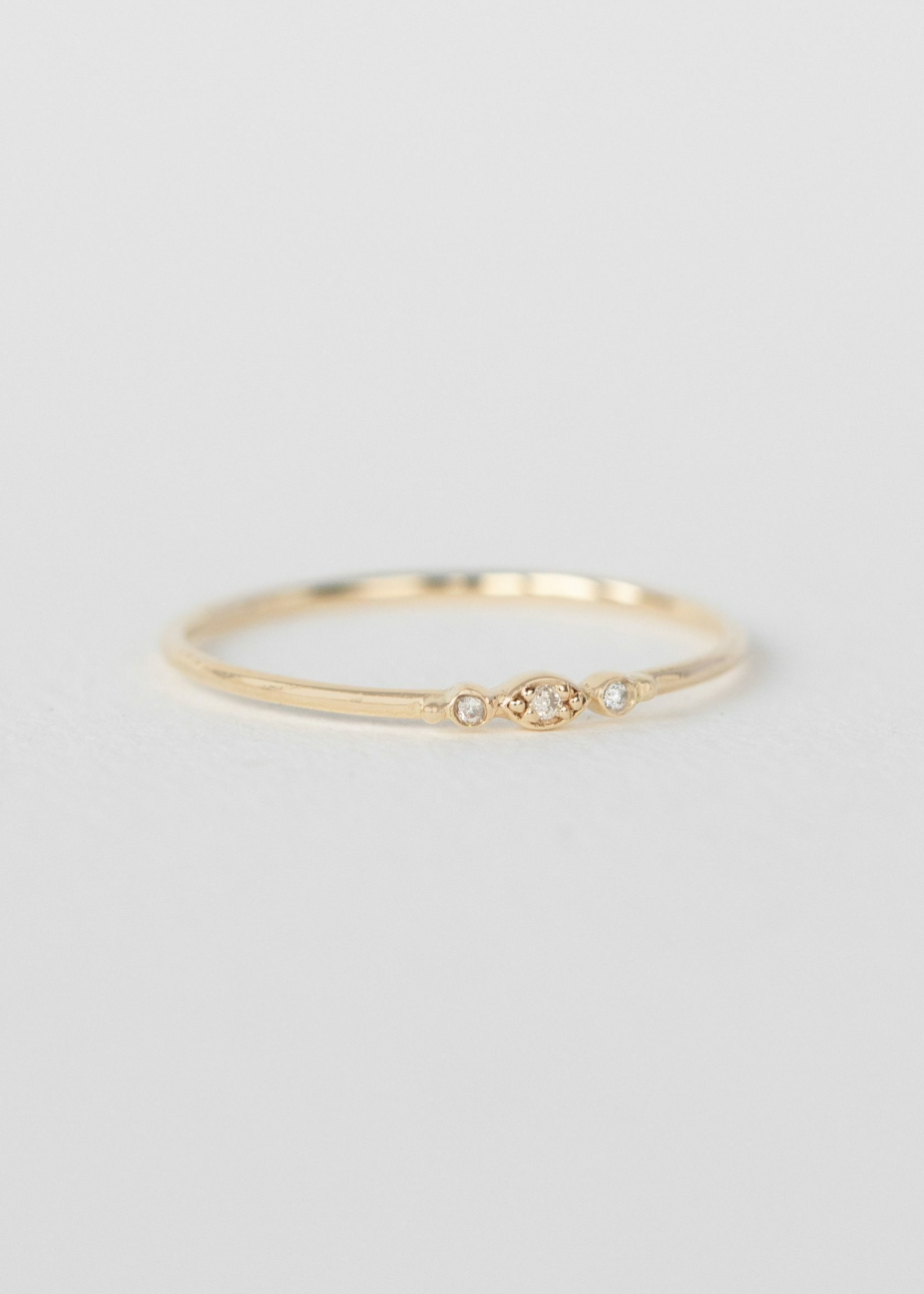 celine daoust fine jewelry 14k yellow gold mini Diamond Eye Ring
