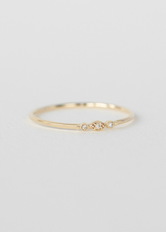 celine daoust fine jewelry 14k yellow gold mini Diamond Eye Ring