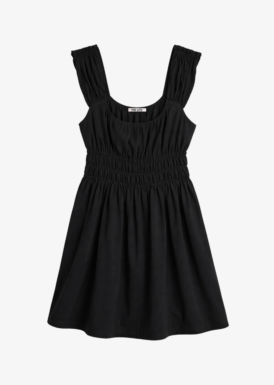 ciao lucia womens Abella Black Cotton Poplin Mini Dress