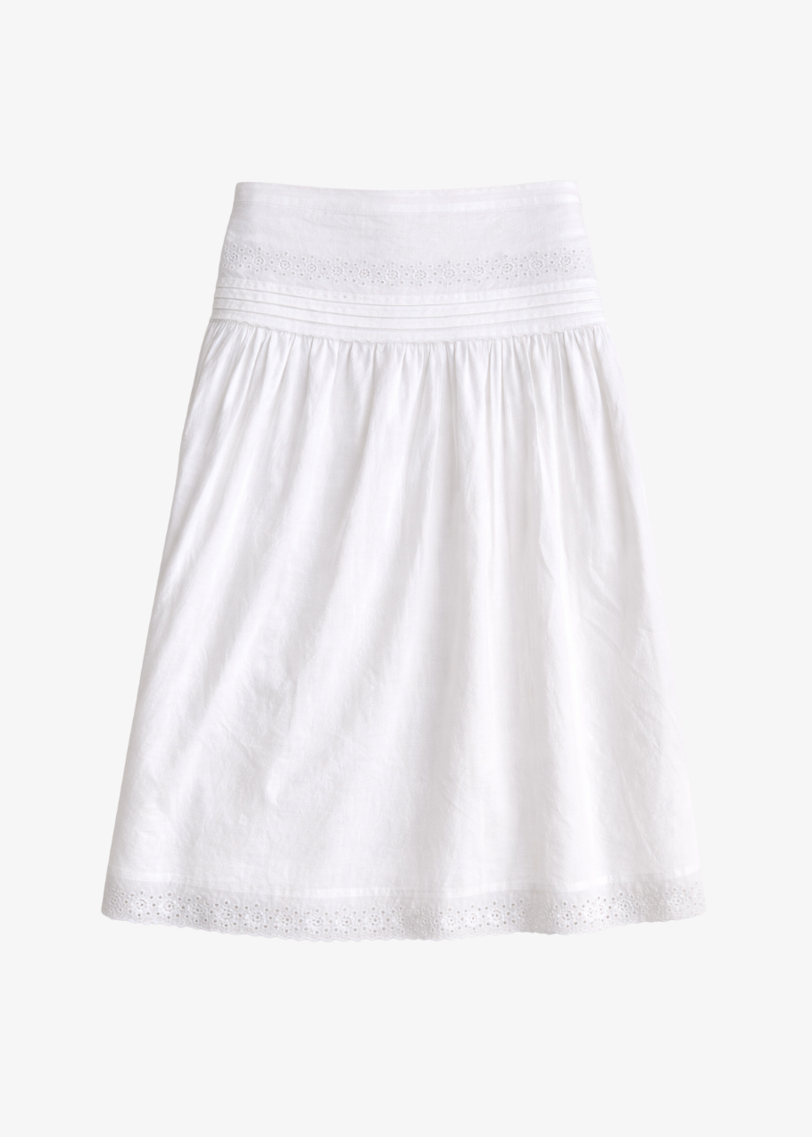 ciao lucia womens Irati White Embroidered Cotton Skirt