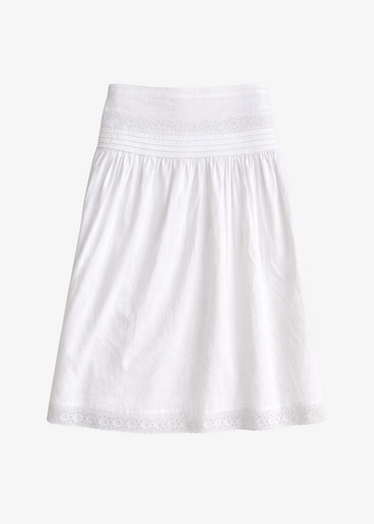 ciao lucia womens Irati White Embroidered Cotton Skirt