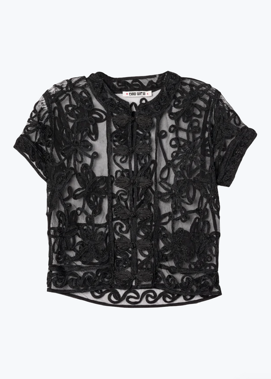 ciao lucia womens Nikola Soutache Top in Black
