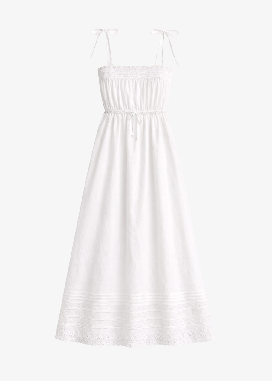 ciao lucia womens Petra White Embroidered Cotton Dress