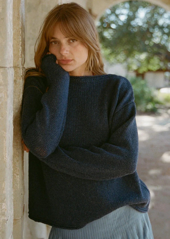 ciao lucia womens Sadie Denim Wool Blend Pullover