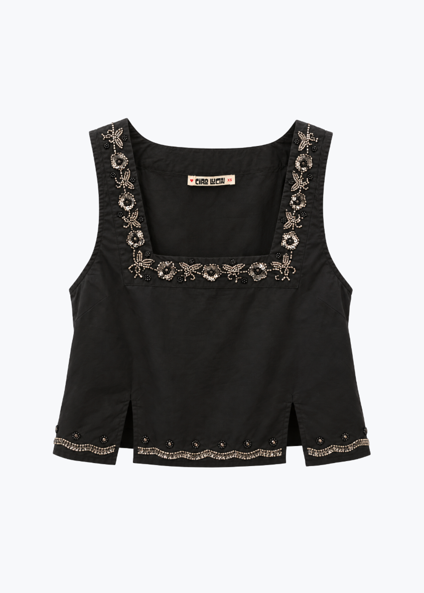 ciao lucia womens Veronique Embroidered Poplin Top