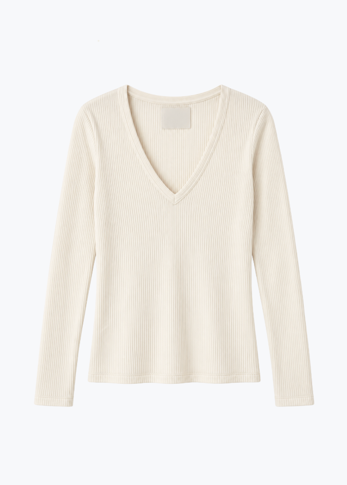 citizens of humanity womens Florence Ribbed V Neck