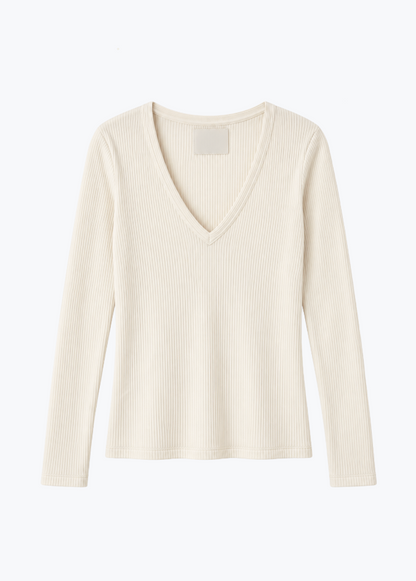 citizens of humanity womens Florence Ribbed V Neck