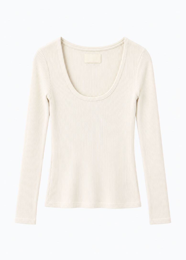 citizens of humanity womens Juni Long Sleeve Scoop Neck in pashmina white