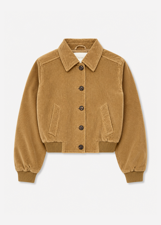 citizens of humanity womens Lola Eve Bomber Jacket amber tan corduroy