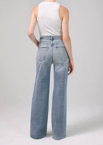 person wearing citizens of humanity womens Paloma Baggy in Mischief