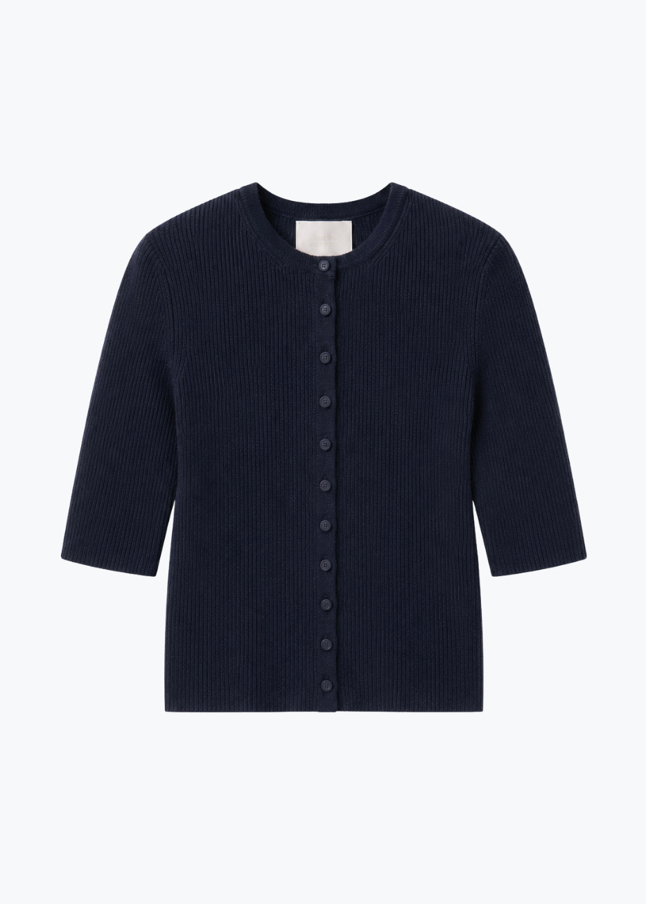 citizens of humanity womens Tabitha Long Sleeve Cardigan in Navy cashmere
