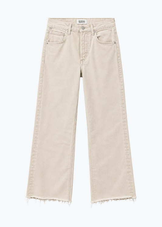 citizens of humanity womens denim Lyra Wide Leg Crop in Almondette