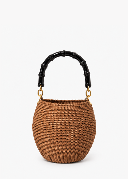 clare v womens Pot de Miel with Bamboo Handle in Dulce de Leche